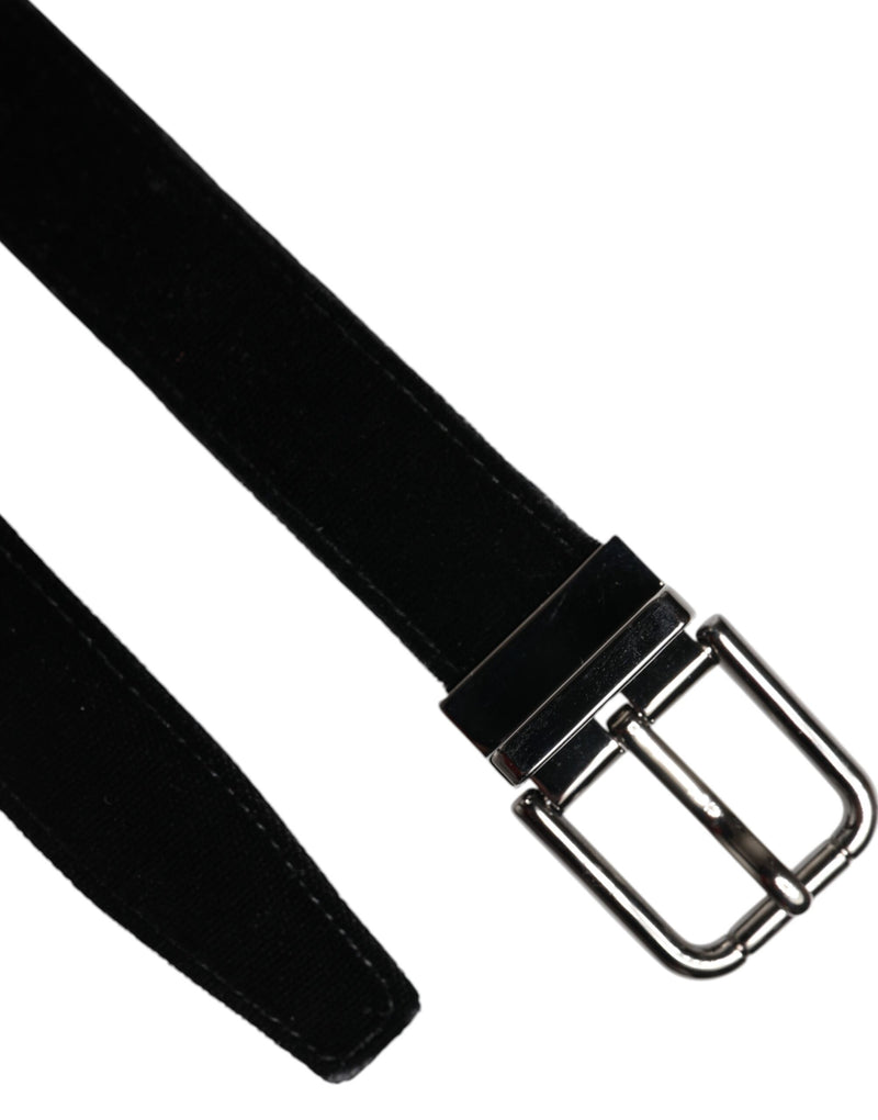 Ceinture classique en cuir noir avec boucle en métal Dolce &amp; Gabbana