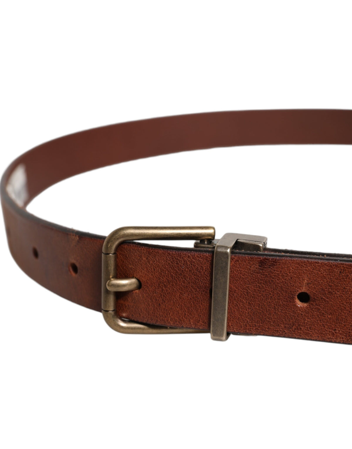 Ceinture classique Dolce &amp; Gabbana en cuir marron avec boucle en métal