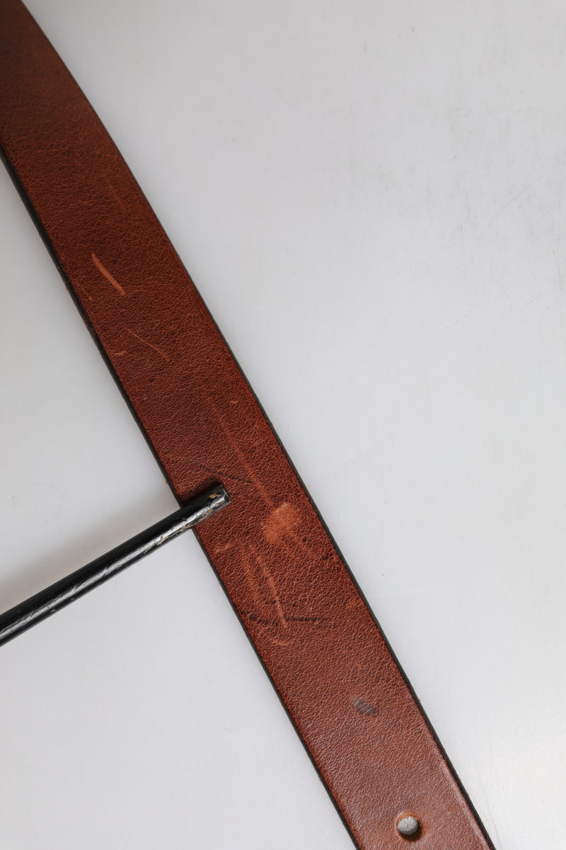 Ceinture classique Dolce &amp; Gabbana en cuir marron avec boucle en métal