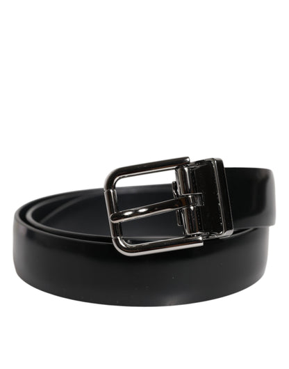 Dolce & Gabbana Zwarte Klassieke Riem met Gesp van Effen Leer