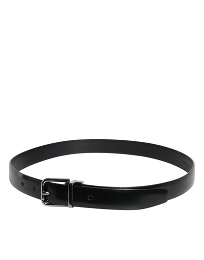 Dolce & Gabbana Zwarte Klassieke Riem met Gesp van Effen Leer
