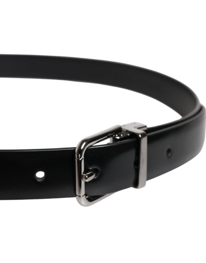 Dolce & Gabbana Zwarte Klassieke Riem met Gesp van Effen Leer