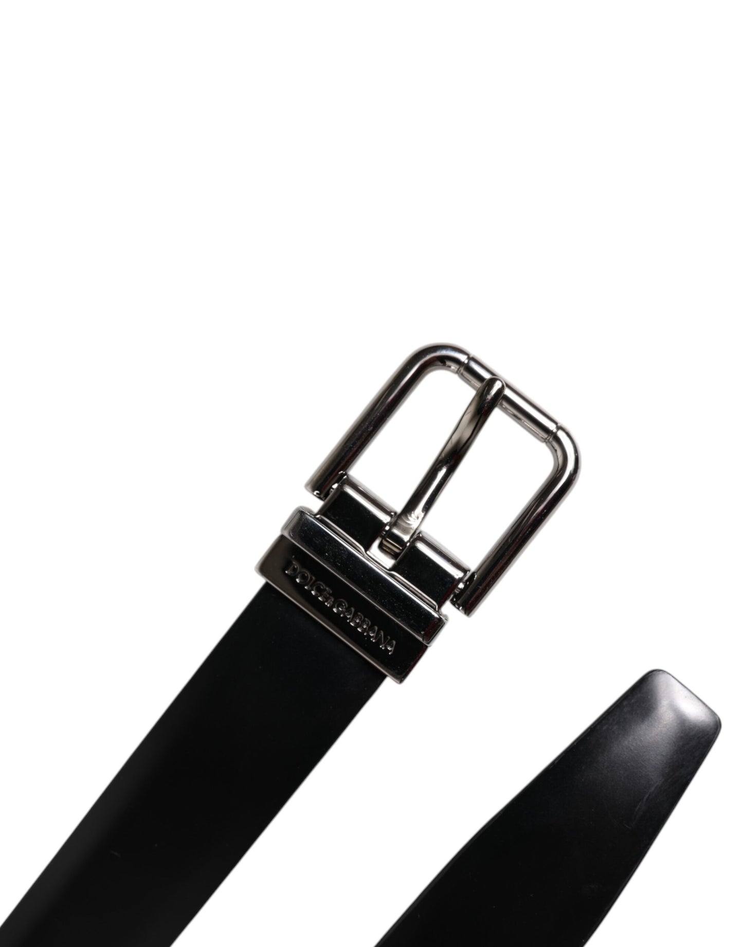 Dolce & Gabbana Zwarte Klassieke Riem met Gesp van Effen Leer
