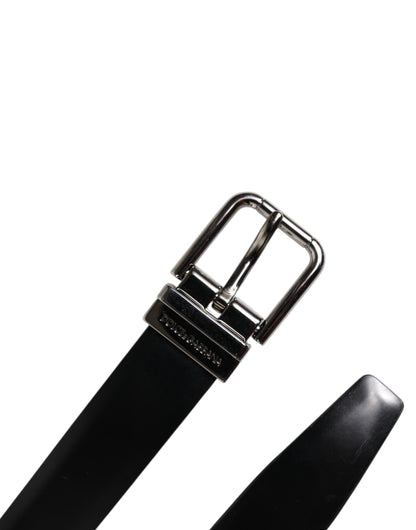 Dolce & Gabbana Zwarte Klassieke Riem met Gesp van Effen Leer