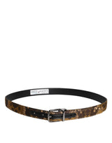 Ceinture à boucle logo en cuir jacquard multicolore Dolce &amp; Gabbana
