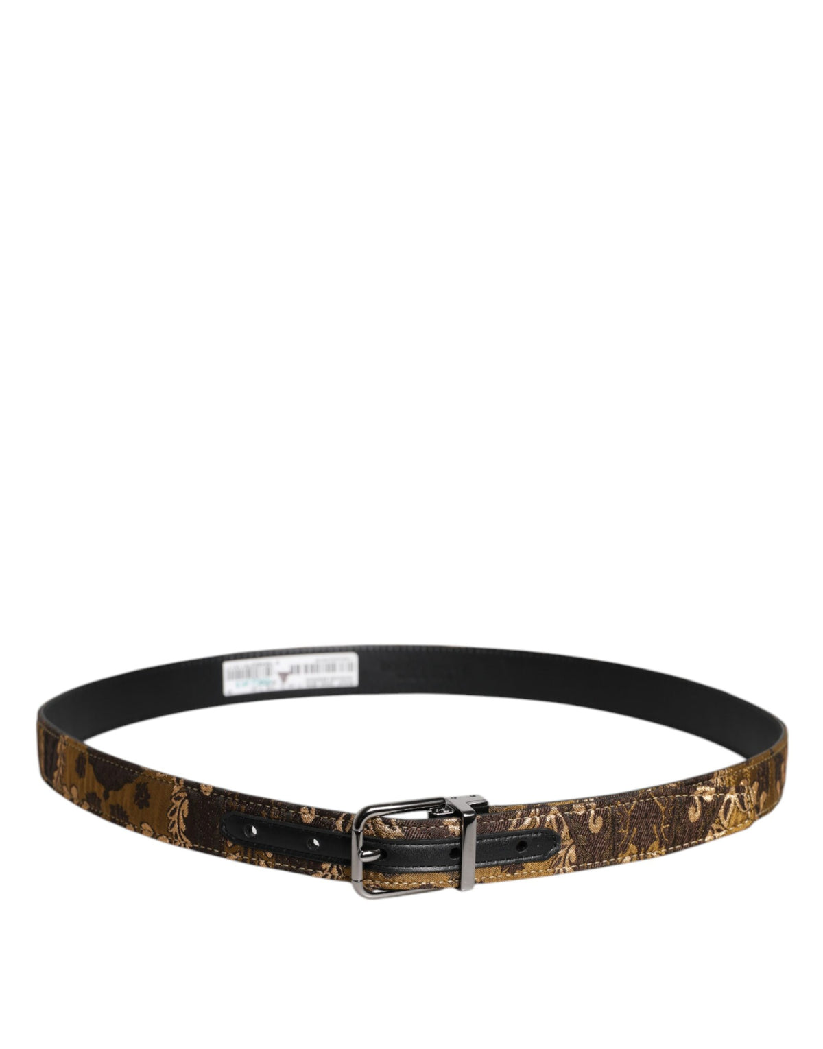 Ceinture à boucle logo en cuir jacquard multicolore Dolce &amp; Gabbana