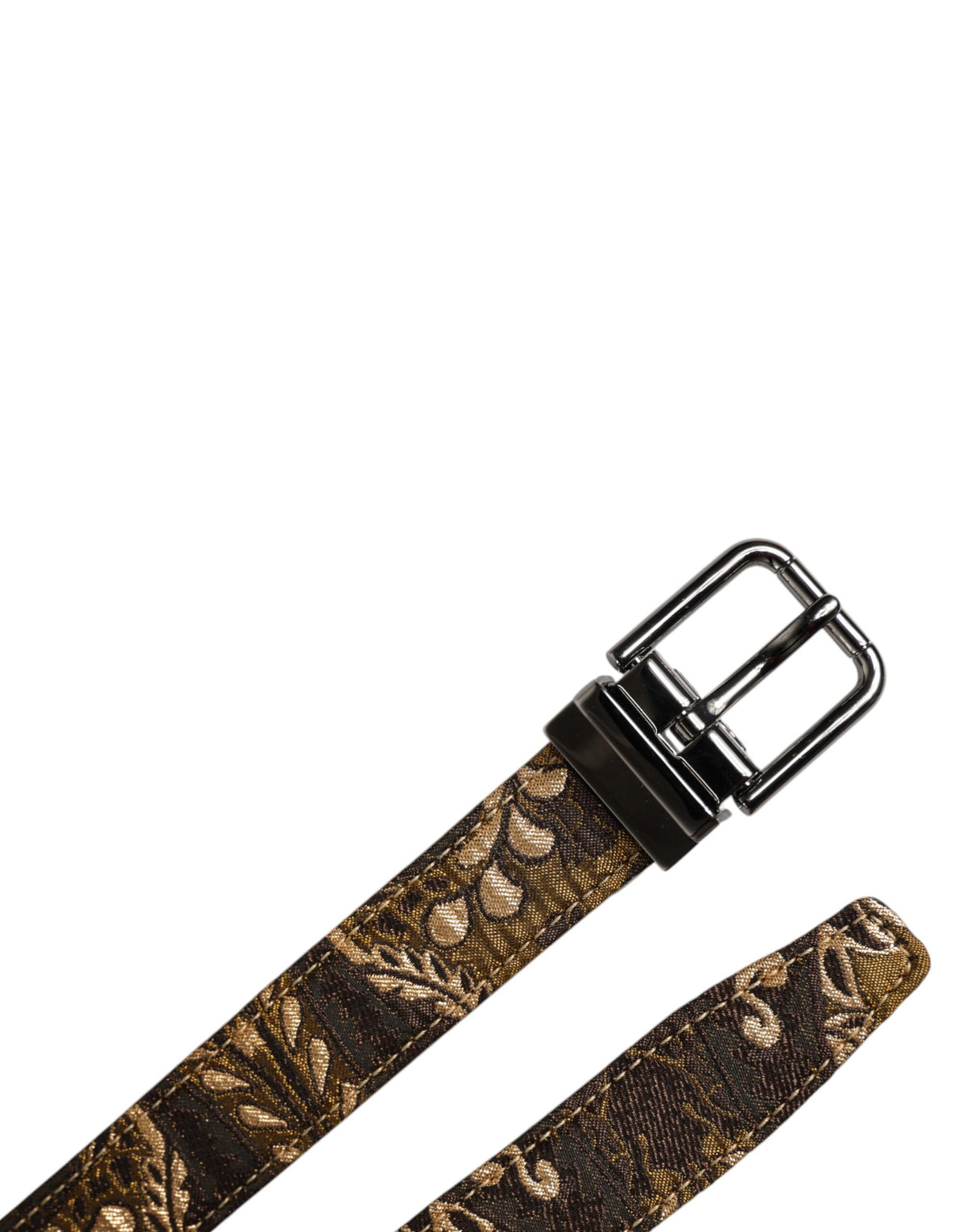 Ceinture à boucle logo en cuir jacquard multicolore Dolce &amp; Gabbana