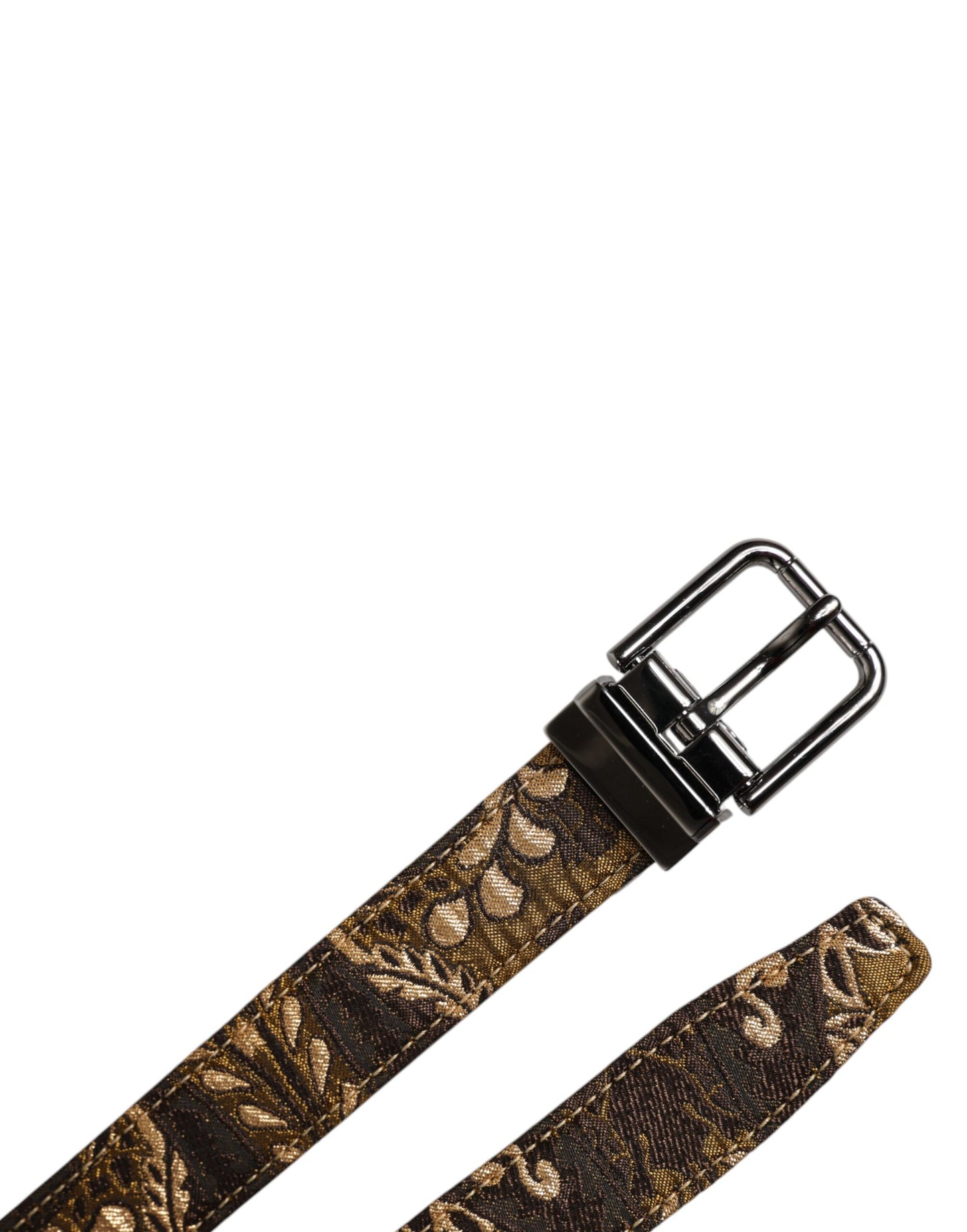 Dolce & Gabbana Multicolor Jacquard Leren Logo Gesp Riem
