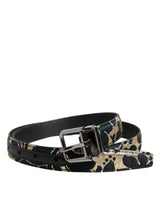 Ceinture à boucle logo en cuir jacquard multicolore Dolce &amp; Gabbana