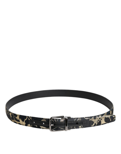Dolce & Gabbana Multicolor Jacquard Leren Logo Gesp Riem