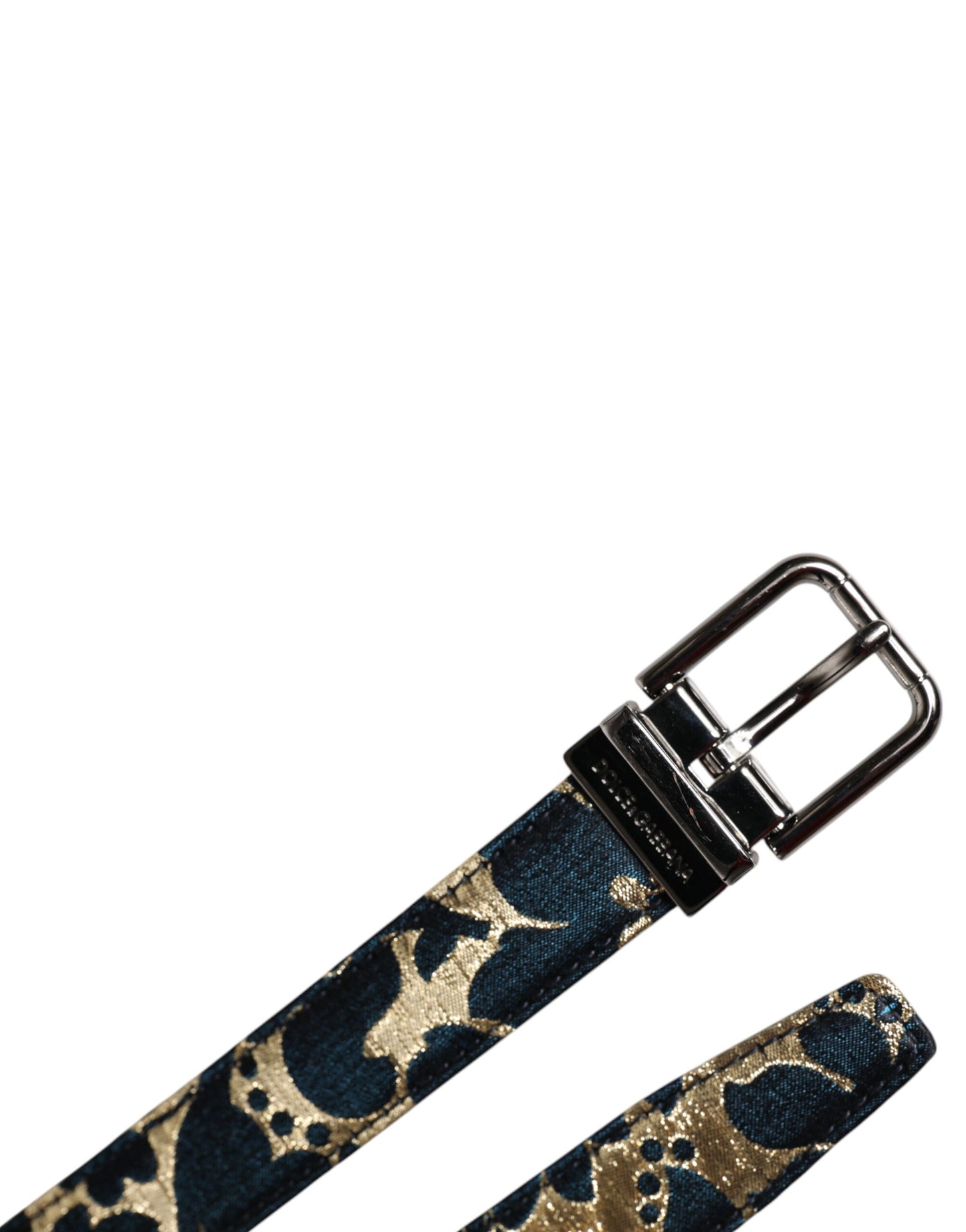 Dolce & Gabbana Multicolor Jacquard Leren Logo Gesp Riem