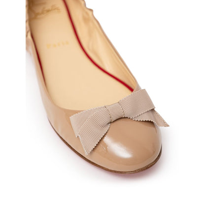 Christian Louboutin Beige Patent Leather Ballet Flat