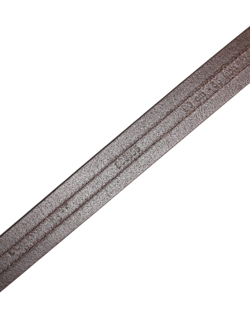 Dolce &amp; Gabbana Burgundy leren metalen logo gesp riem
