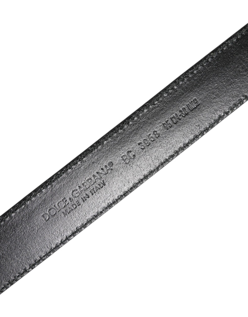 Dolce &amp; Gabbana Zwartbruine Leren Klassieke Metalen Gesp Riem