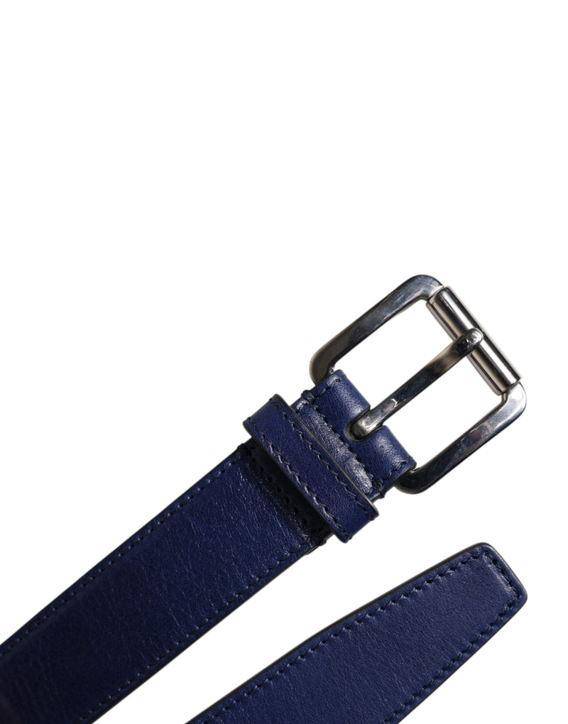 Ceinture Dolce &amp; Gabbana en coton bleu et cuir imprimé avec boucle en métal