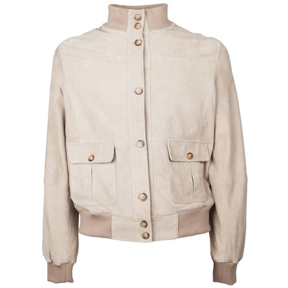 Veste en cuir de veau beige pour homme de Emilio Romanelli