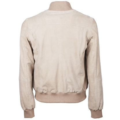 Veste en cuir de veau beige pour homme de Emilio Romanelli