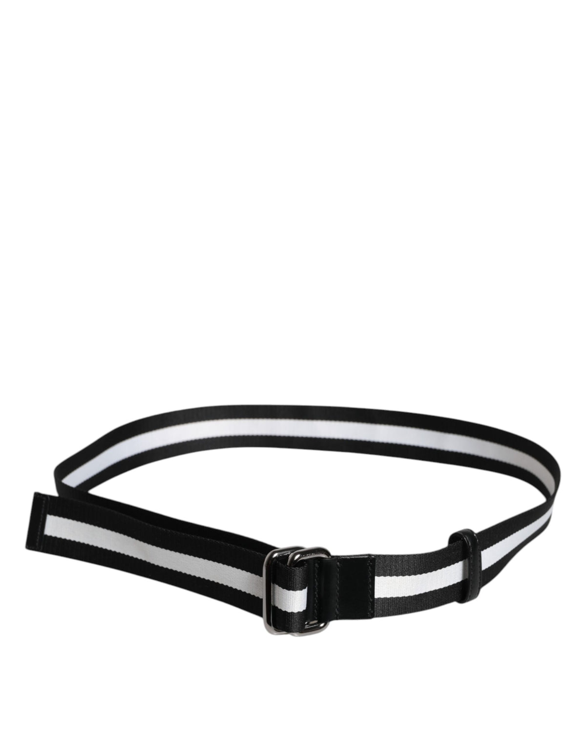 Ceinture à boucle en métal rayée noire et jaune Dolce &amp; Gabbana