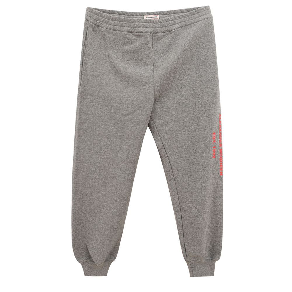 Pantalon en coton mélangé gris chic d'Alexander McQueen