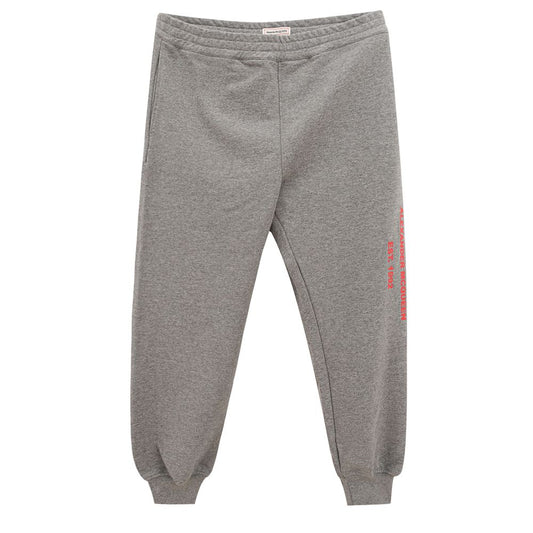 Pantalon en coton mélangé gris chic d'Alexander McQueen