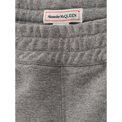 Pantalon en coton mélangé gris chic d'Alexander McQueen