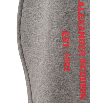 Pantalon en coton mélangé gris chic d'Alexander McQueen