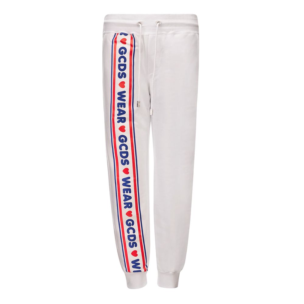GCDS White Cotton Joggers Workout Pant - Stylish & Comfortable
