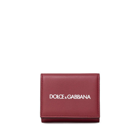 Dolce & Gabbana rode kalfsleren portemonnee