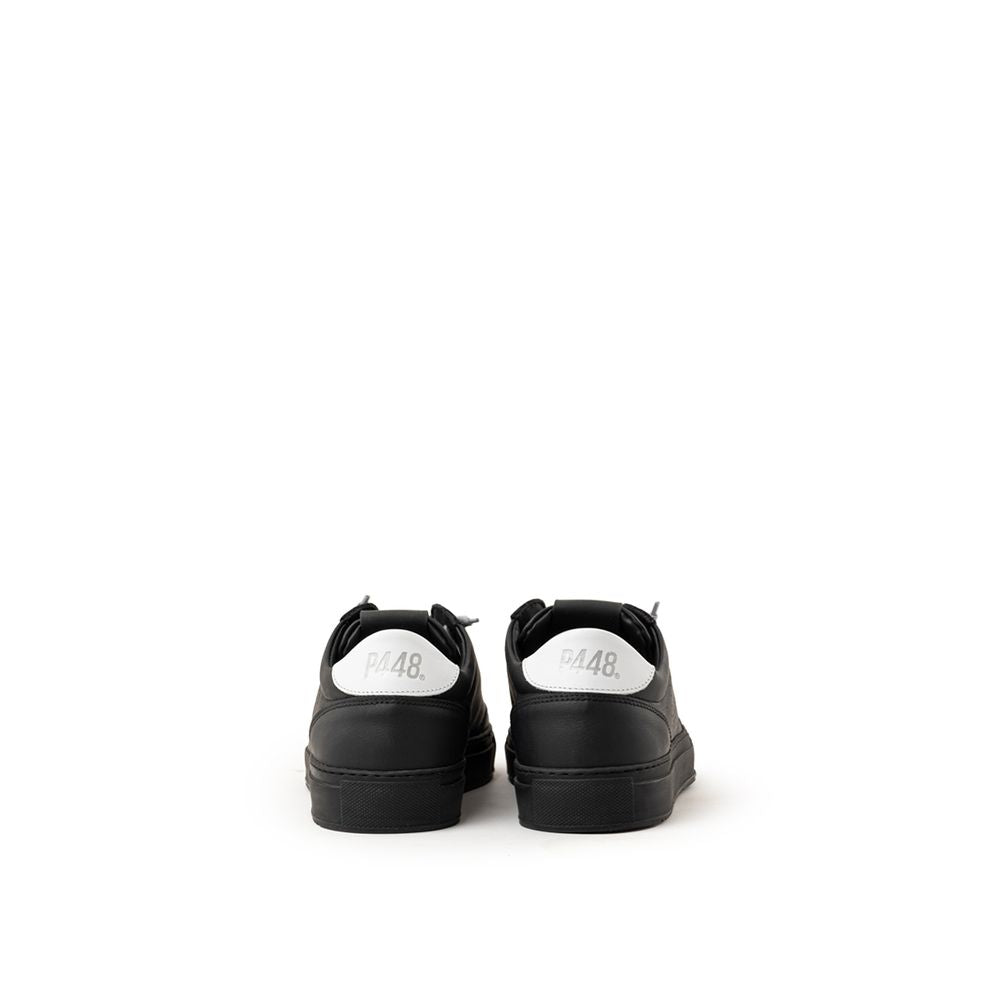 Baskets en cuir noir P448