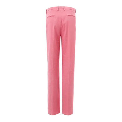 Pantalon en coton rose élégant Lardini pour un style sophistiqué