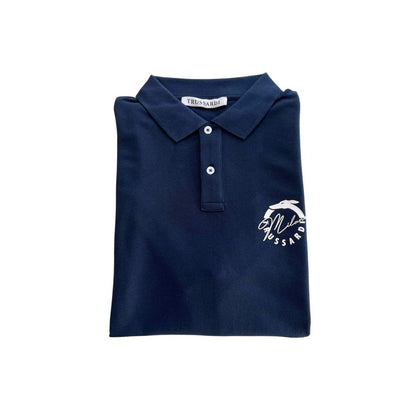 Trussardi Beachwear Blue Cotton Men Polo Shirt