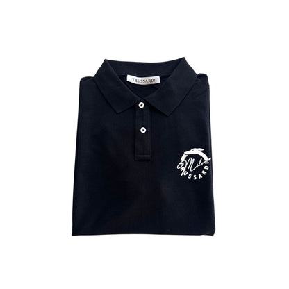 Trussardi Beachwear Zwart Katoenen Poloshirt voor Heren