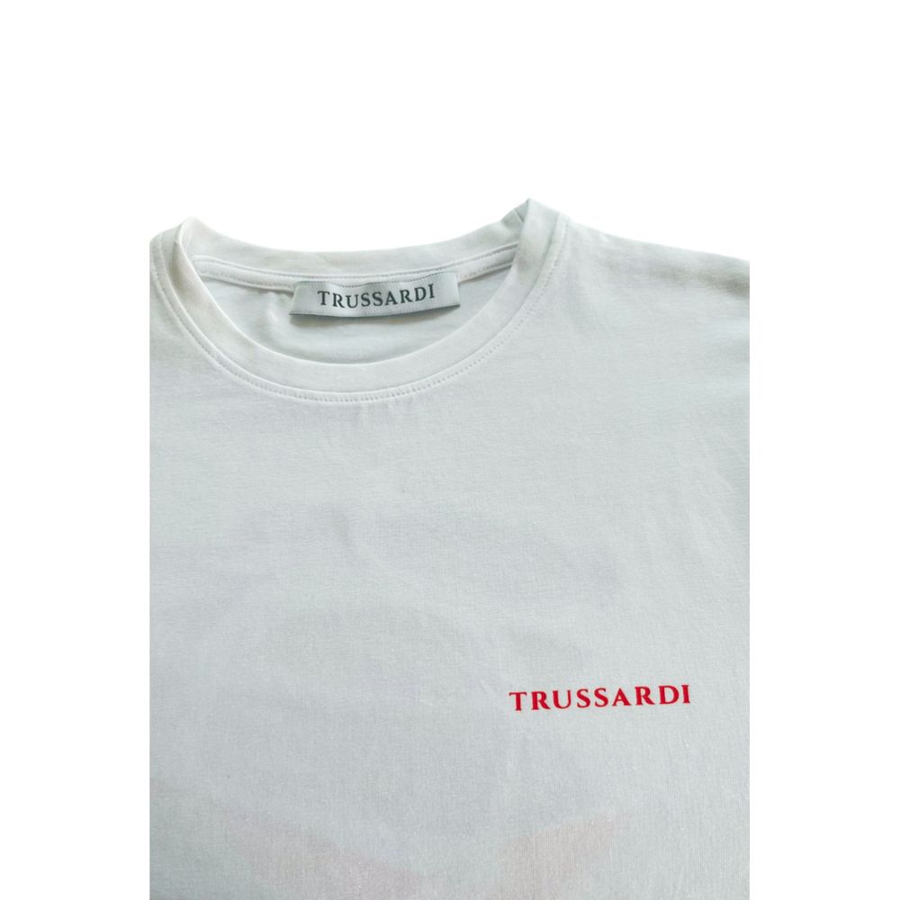 Trussardi Beachwear White Cotton Men T-Shirt