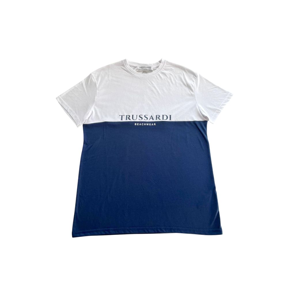 T-shirt homme en polyester bleu de la collection maillots de bain Trussardi