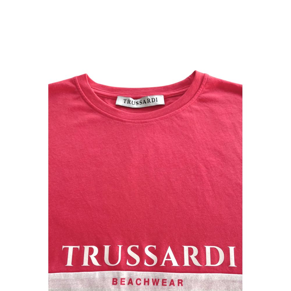 T-shirt homme en coton blanc de la collection maillots de bain Trussardi