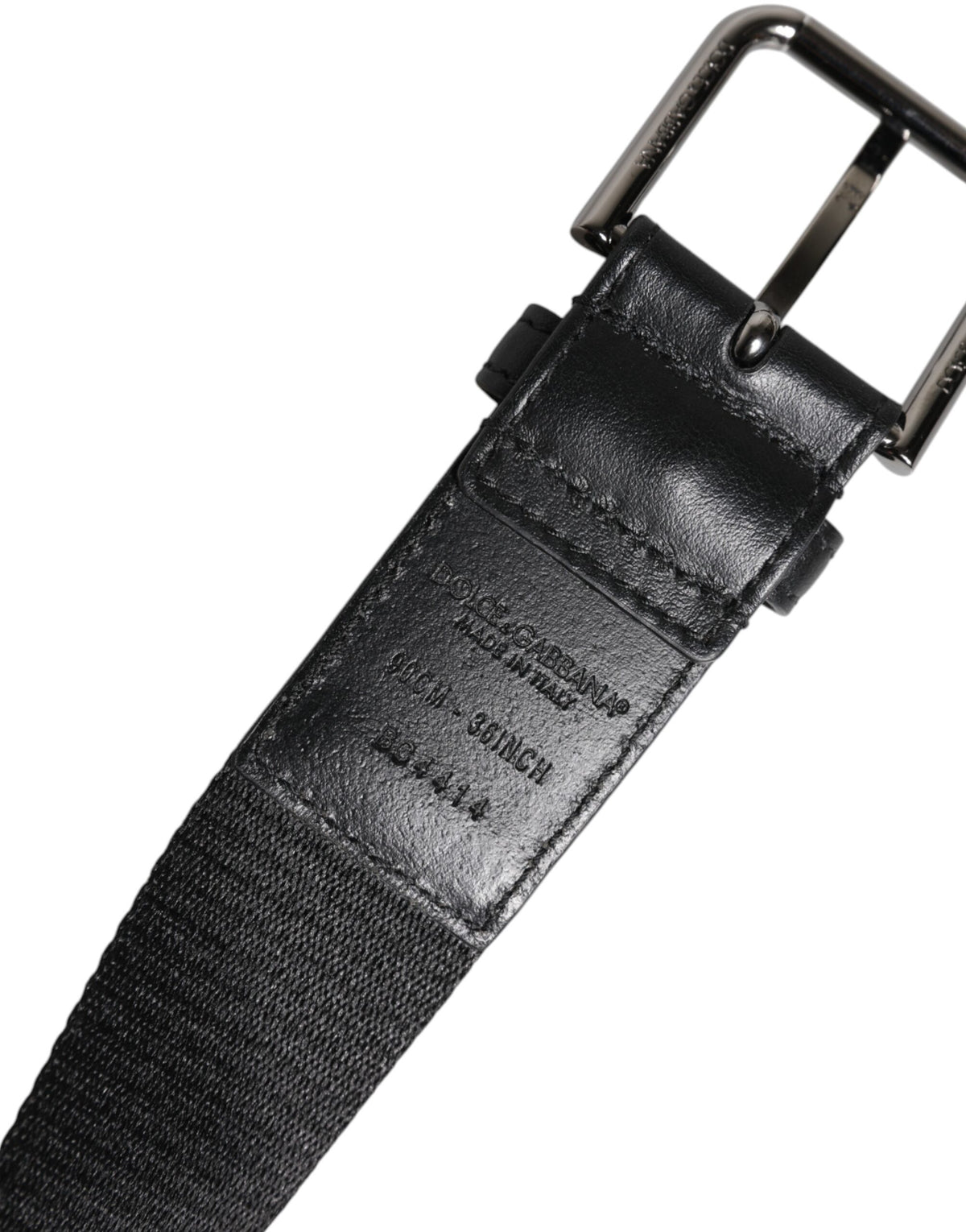 Ceinture Dolce &amp; Gabbana en polyester noir et bleu imprimé avec boucle en métal