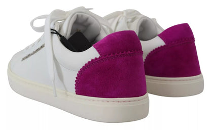 Sneakers blanches classiques en cuir pour femme de Dolce & Gabbana