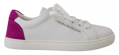 Sneakers blanches classiques en cuir pour femme de Dolce & Gabbana