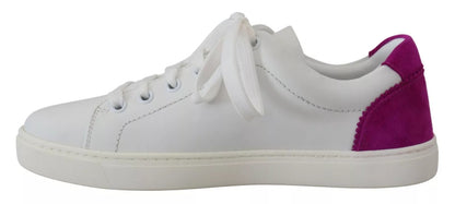 Sneakers blanches classiques en cuir pour femme de Dolce & Gabbana