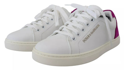 Sneakers blanches classiques en cuir pour femme de Dolce & Gabbana