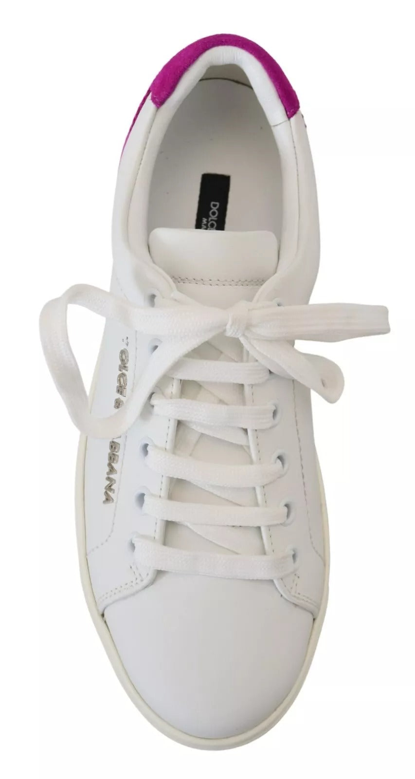 Sneakers blanches classiques en cuir pour femme de Dolce & Gabbana