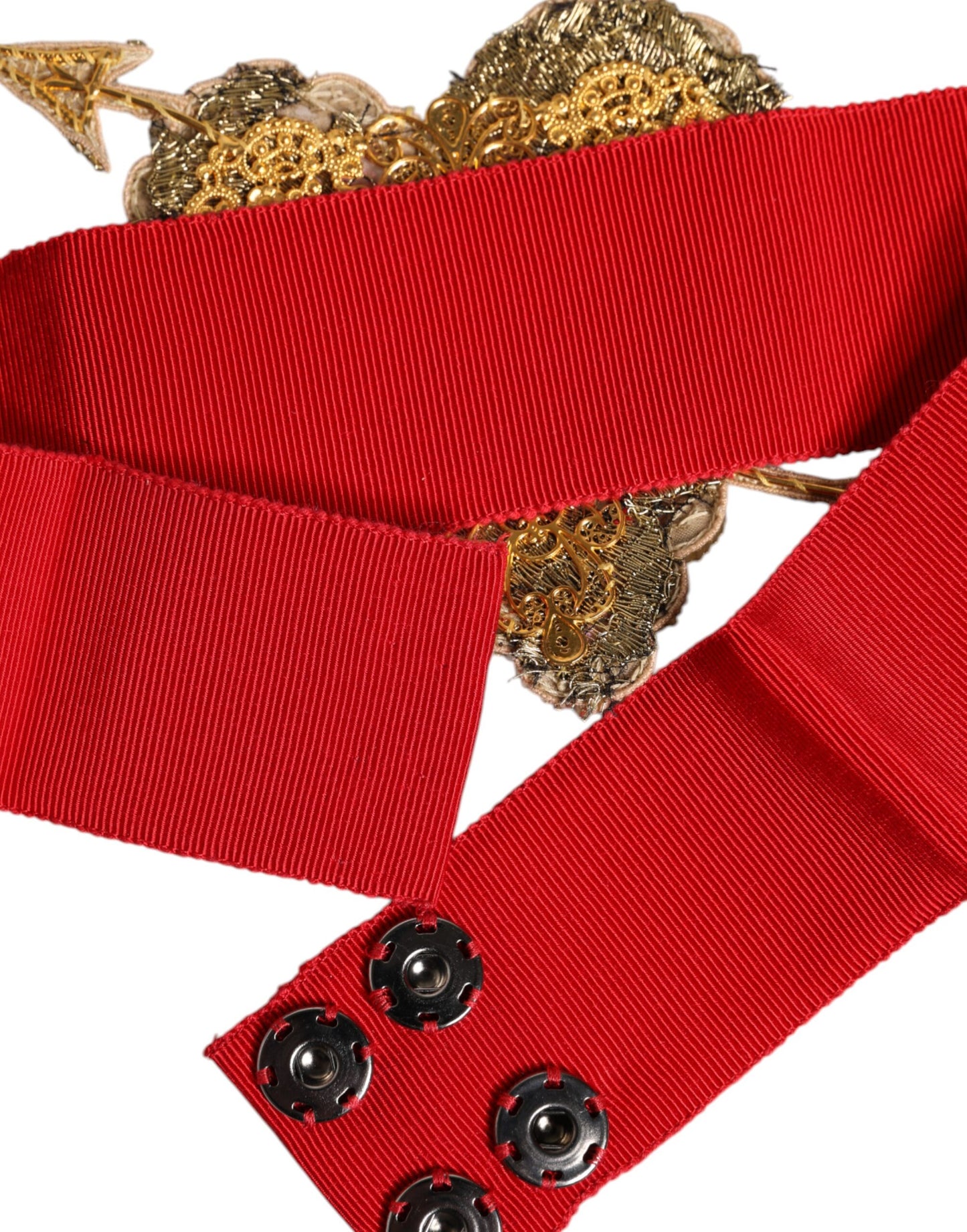 Ceinture extensible rouge Dolce & Gabbana à taille large ornée de cœurs