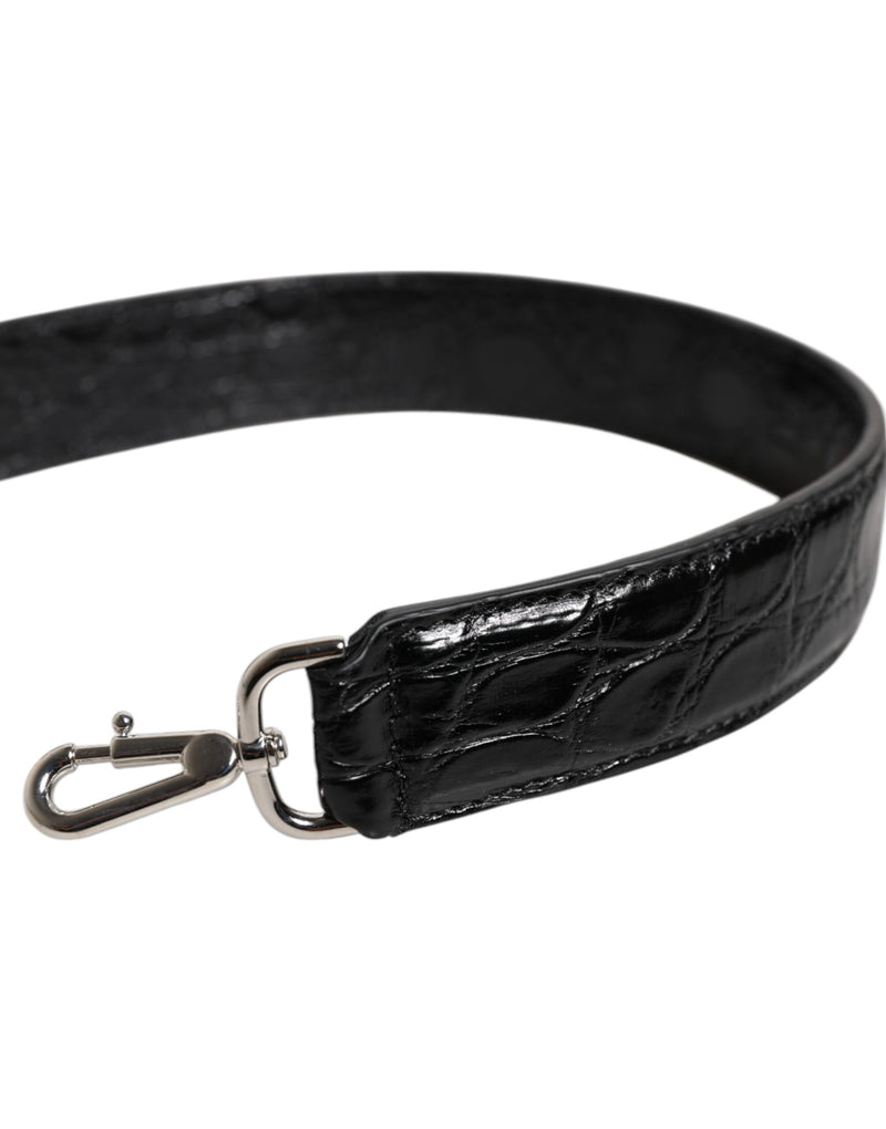 Dolce & Gabbana Black Alligator Leather Shoulder Strap Bag
