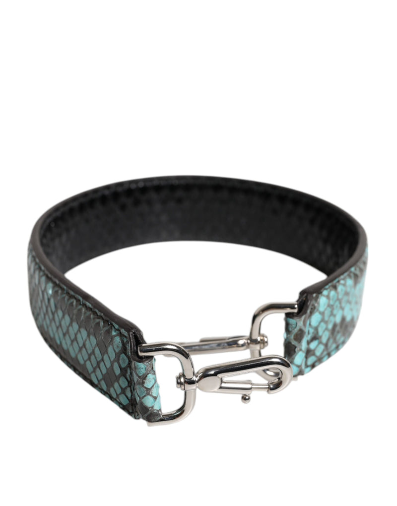 Dolce & Gabbana Black Blue Exotic Leather Bag Shoulder Strap