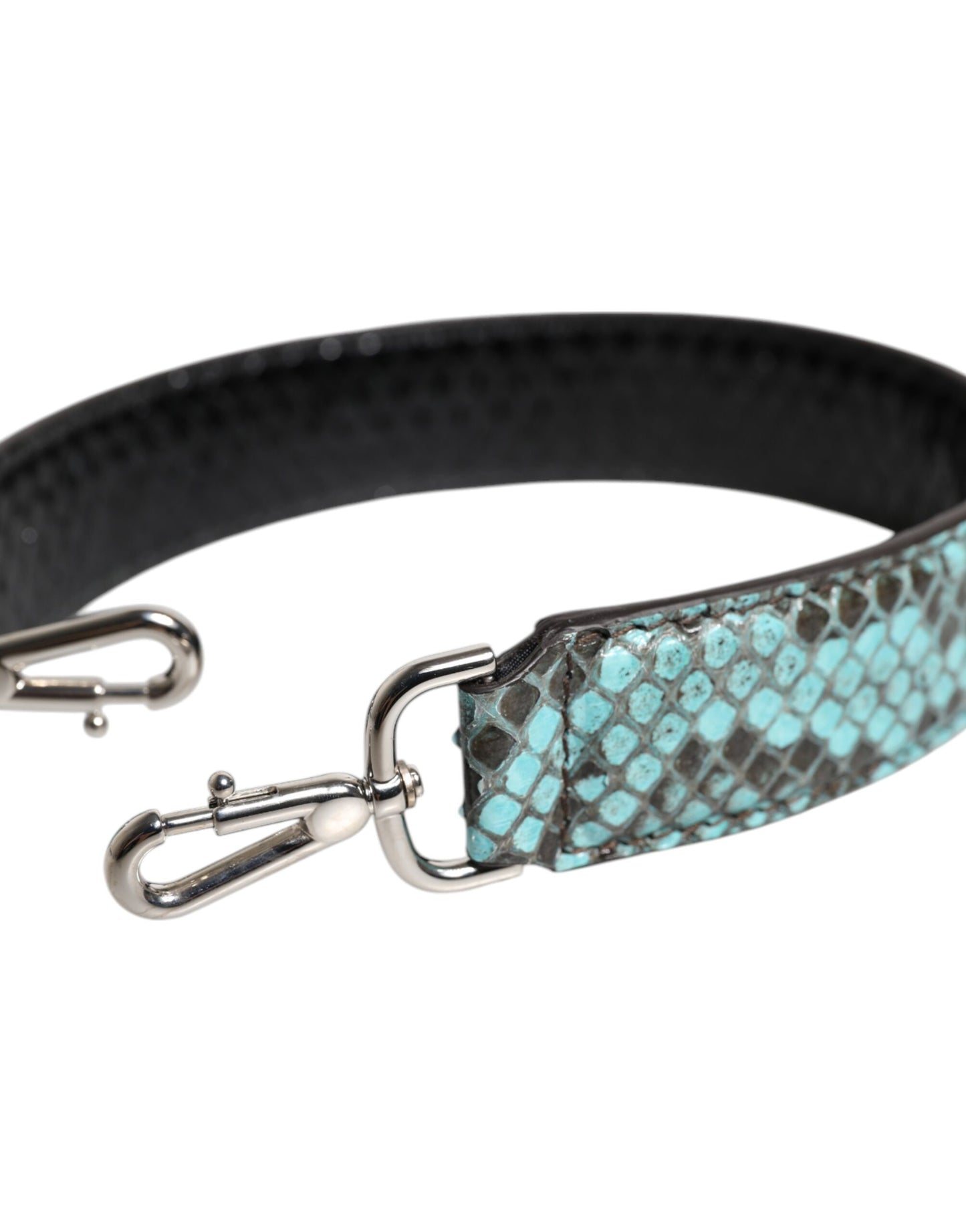 Sac bandoulière en cuir exotique noir et bleu Dolce & Gabbana