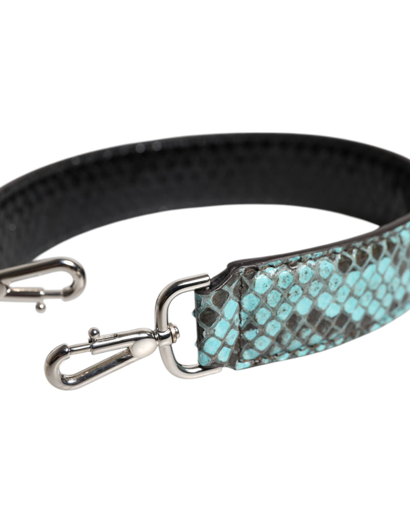 Dolce & Gabbana Black Blue Exotic Leather Bag Shoulder Strap