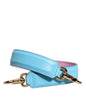Dolce & Gabbana Pink Blue Leather Handle Bag Shoulder Strap