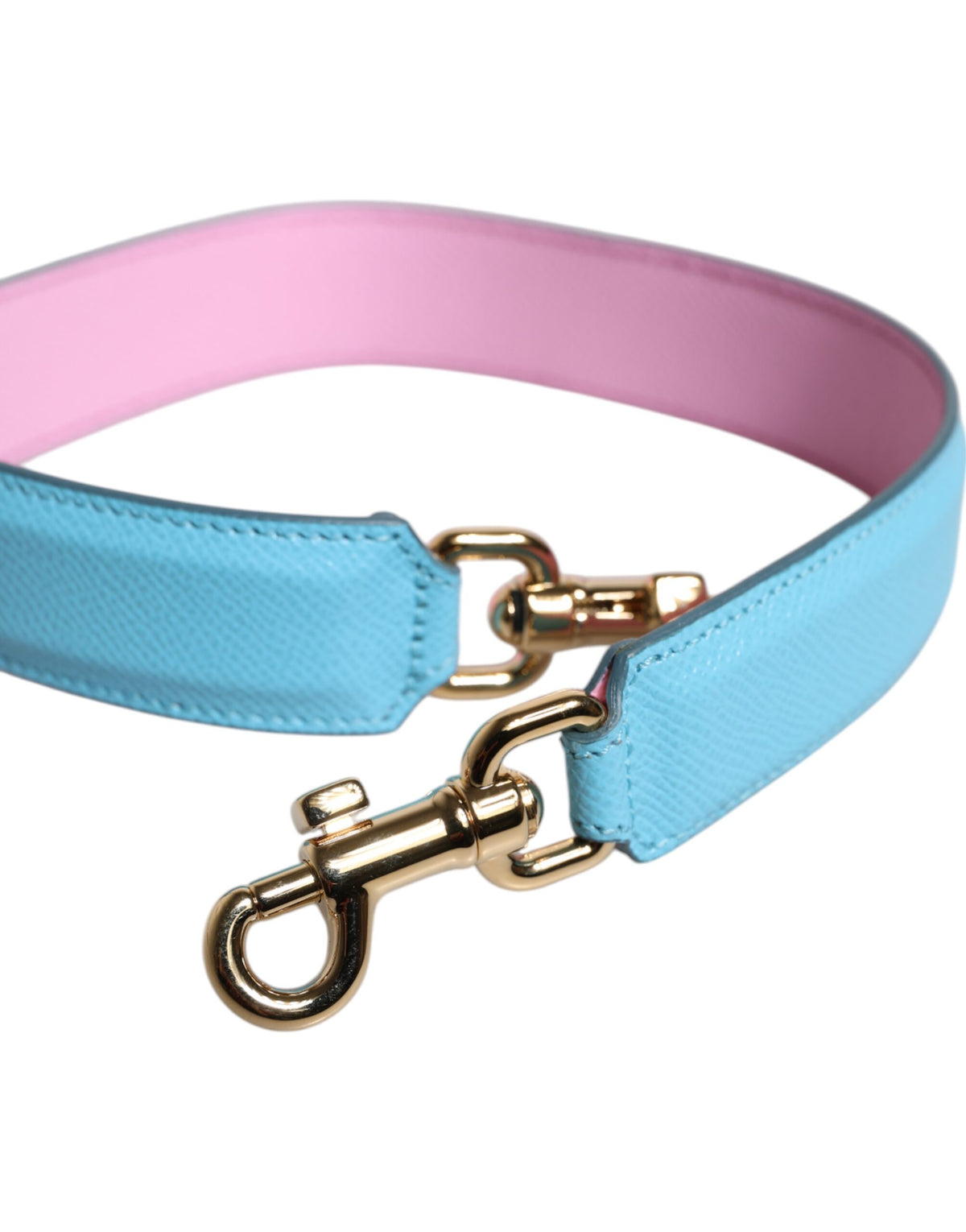 Dolce & Gabbana Pink Blue Leather Handle Bag with Shoulder Strap