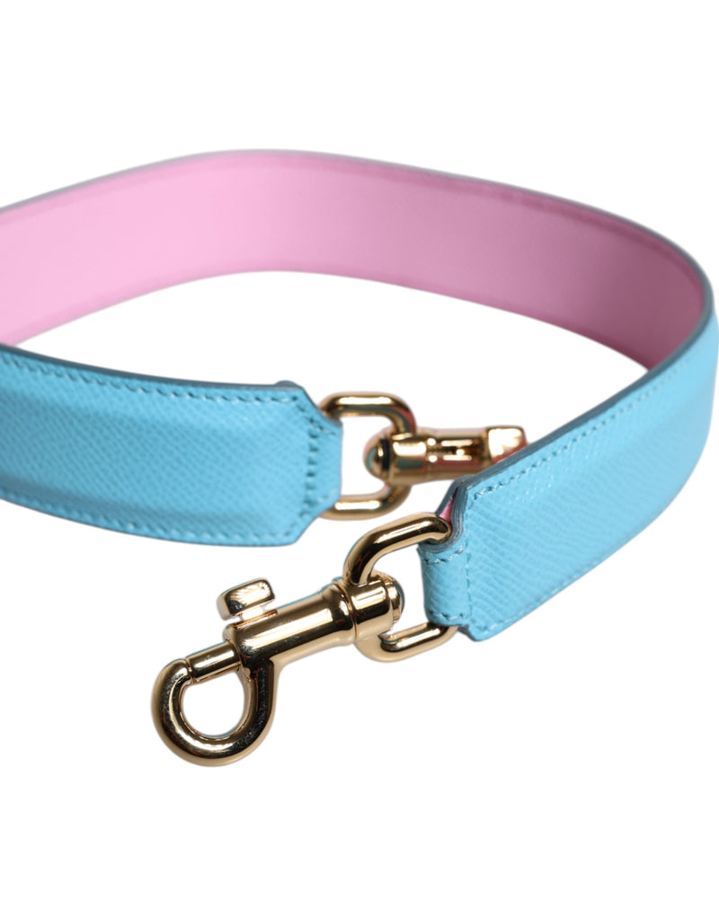 Dolce & Gabbana Pink Blue Leather Handle Bag with Shoulder Strap