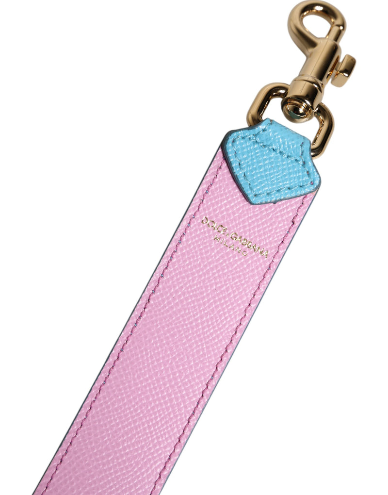 Dolce & Gabbana Pink Blue Leather Handle Bag with Shoulder Strap
